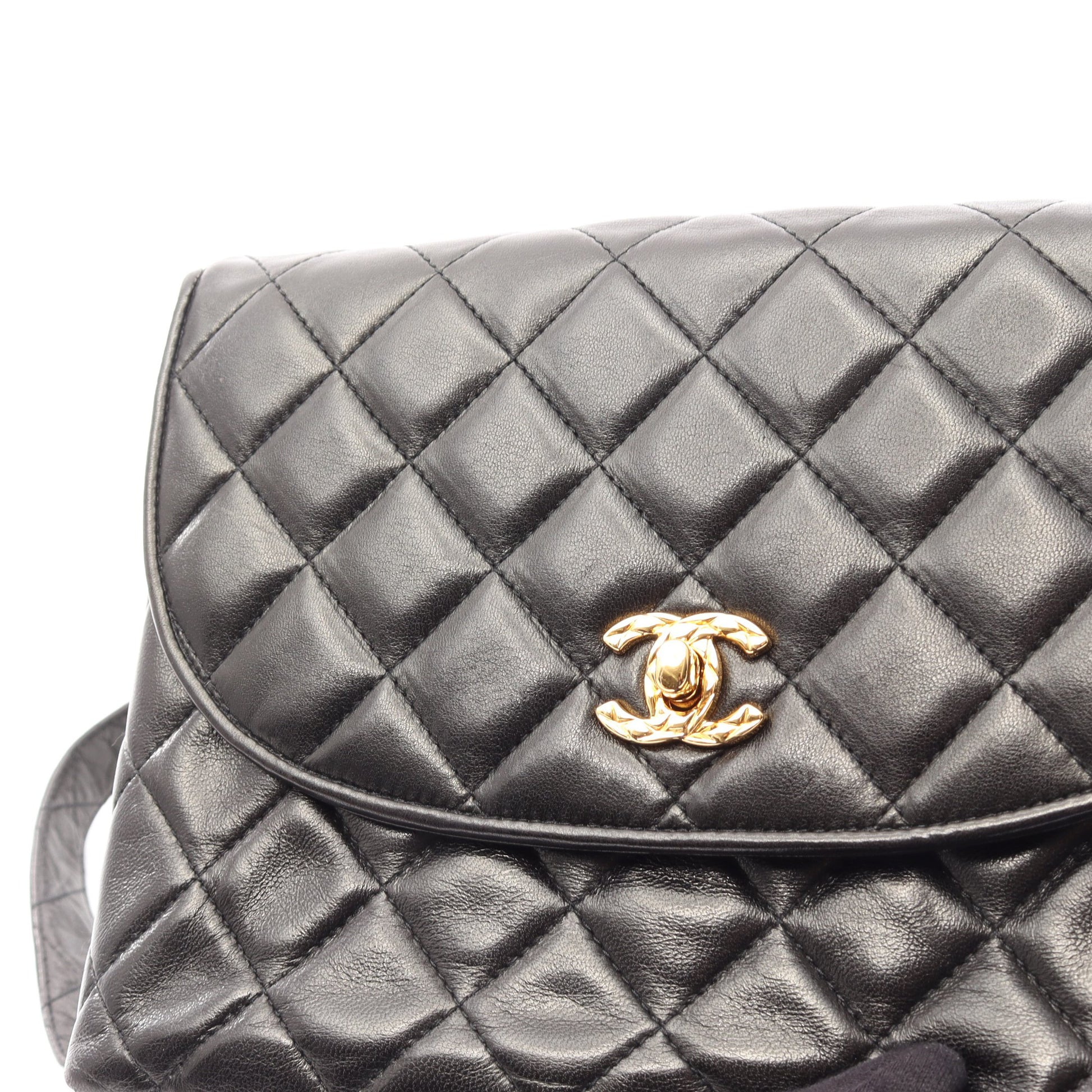 マトラッセ ショルダーバッグ ラムスキン ブラック ゴールド金具 シャネル バッグ CHANEL