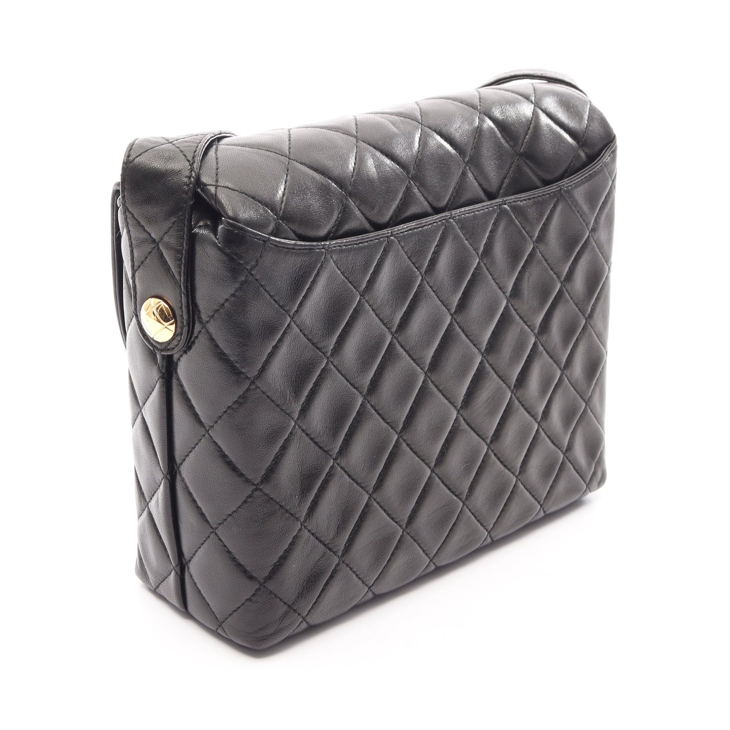 マトラッセ ショルダーバッグ ラムスキン ブラック ゴールド金具 シャネル バッグ CHANEL