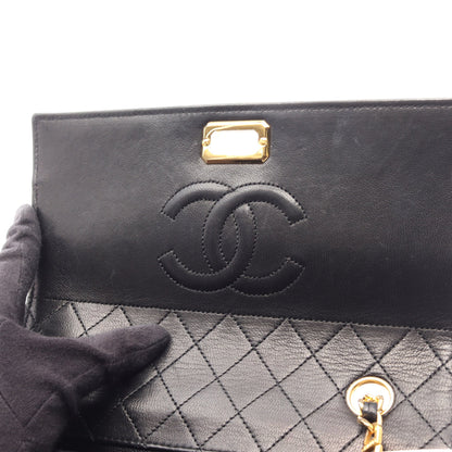 マトラッセ チェーンショルダーバッグ ラムスキン ブラック ホワイト ゴールド金具 シャネル バッグ CHANEL