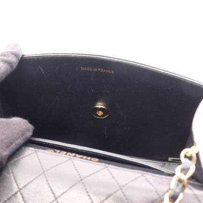 マトラッセ チェーンショルダーバッグ ラムスキン ブラック ホワイト ゴールド金具 シャネル バッグ CHANEL