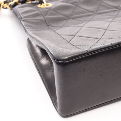 マトラッセ シングルフラップ チェーンショルダーバッグ ラムスキン ブラック ゴールド金具 シャネル バッグ CHANEL