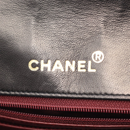 マトラッセ シングルフラップ チェーンショルダーバッグ ラムスキン ブラック ゴールド金具 シャネル バッグ CHANEL