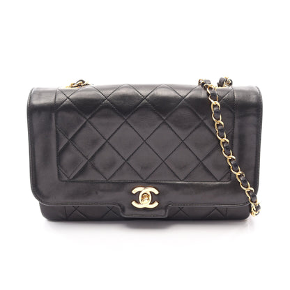 マトラッセ シングルフラップ チェーンショルダーバッグ ラムスキン ブラック ゴールド金具 シャネル バッグ CHANEL