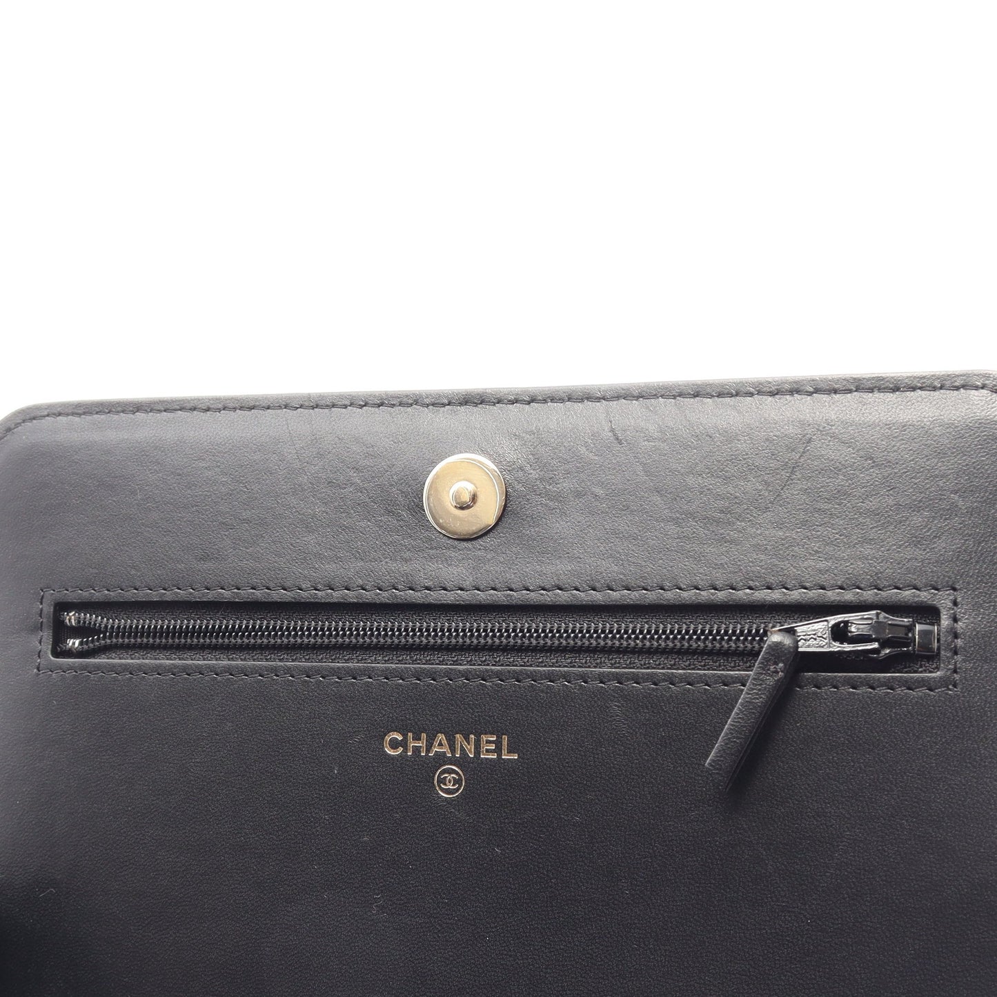 マトラッセ カメリア チェーンウォレット ラムスキン ブラック ピンク ゴールド金具 シャネル バッグ CHANEL