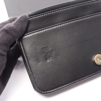 マトラッセ カメリア チェーンウォレット ラムスキン ブラック ピンク ゴールド金具 シャネル バッグ CHANEL