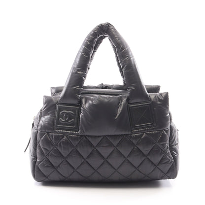 コココクーン ハンドバッグ ナイロン レザー ブラック シルバー金具 シャネル バッグ CHANEL