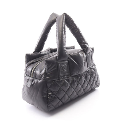 コココクーン ハンドバッグ ナイロン レザー ブラック シルバー金具 シャネル バッグ CHANEL