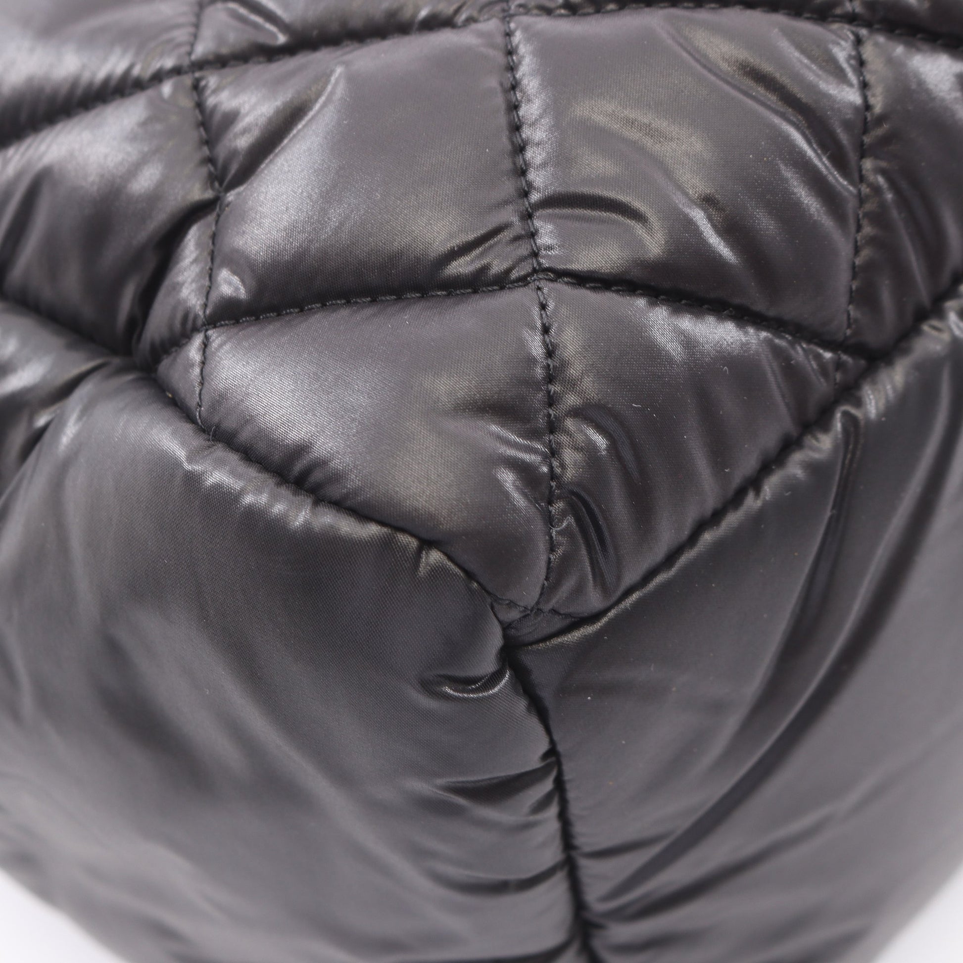 コココクーン ハンドバッグ ナイロン レザー ブラック シルバー金具 シャネル バッグ CHANEL