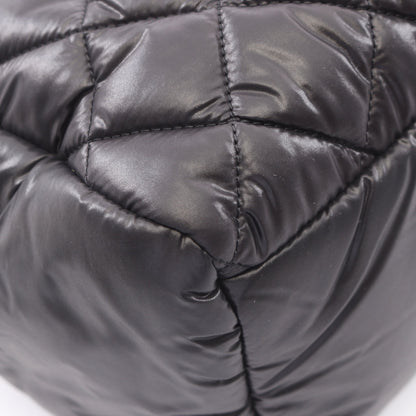 コココクーン ハンドバッグ ナイロン レザー ブラック シルバー金具 シャネル バッグ CHANEL