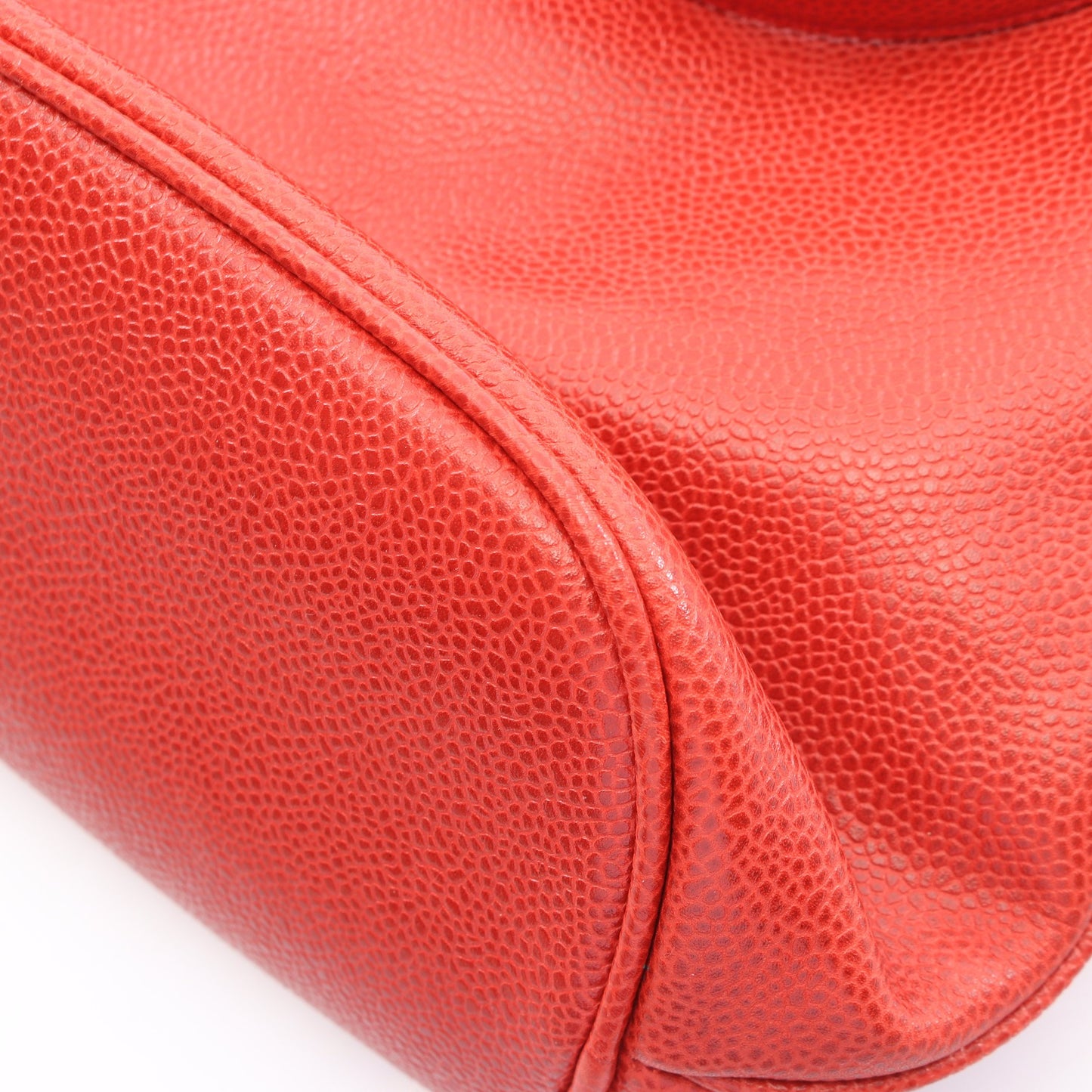 デカココマーク チェーンショルダーバッグ チェーントートバッグ キャビアスキン レッド ゴールド金具 シャネル バッグ CHANEL