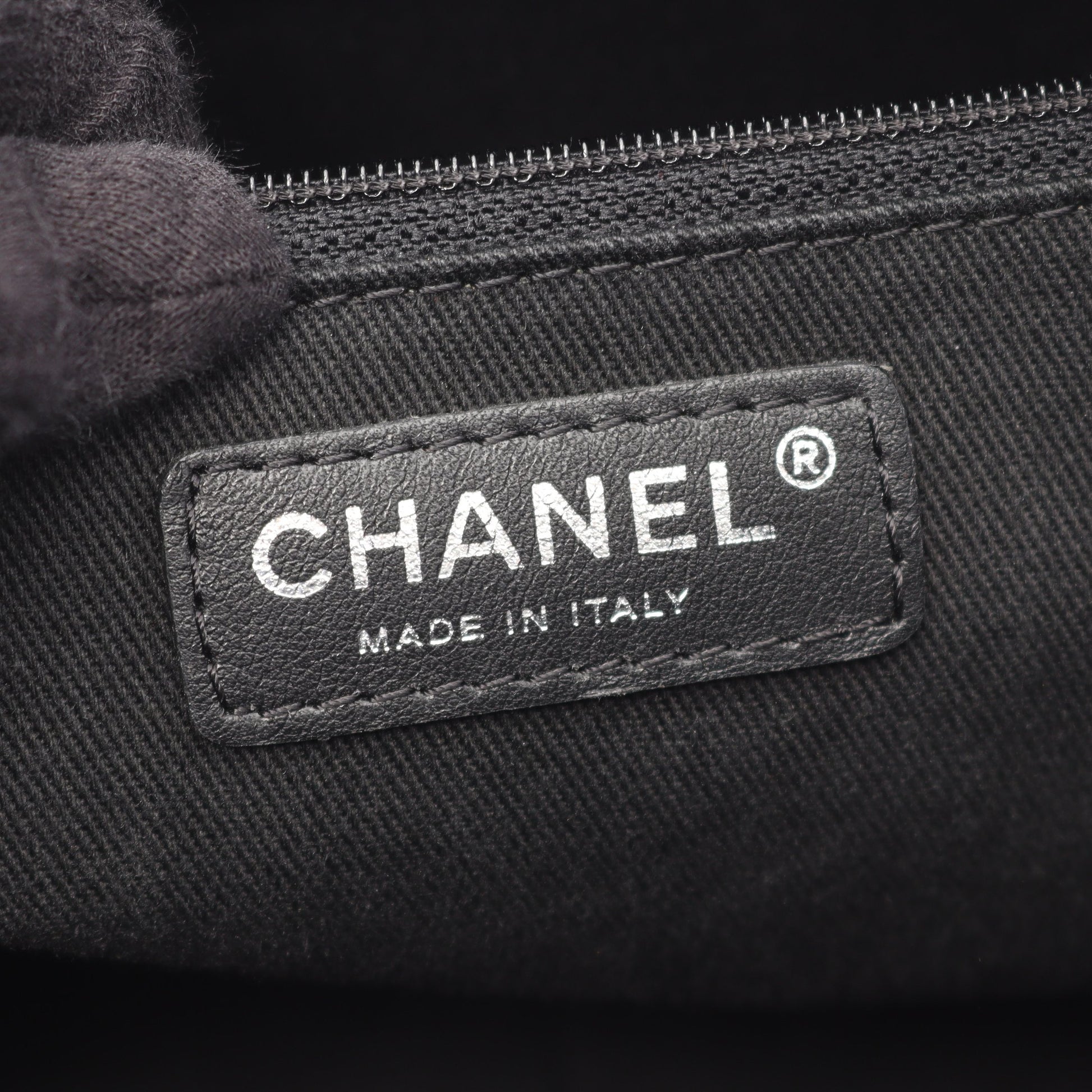 パリニューヨークライン ハンドバッグ トートバッグ ナイロン レザー ブラック シルバー金具 シャネル バッグ CHANEL