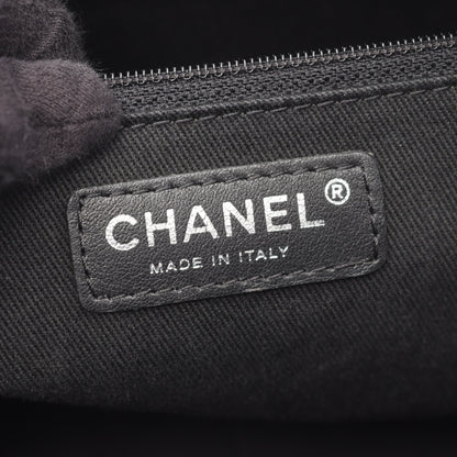 パリニューヨークライン ハンドバッグ トートバッグ ナイロン レザー ブラック シルバー金具 シャネル バッグ CHANEL