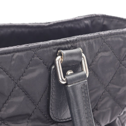 パリニューヨークライン ハンドバッグ トートバッグ ナイロン レザー ブラック シルバー金具 シャネル バッグ CHANEL