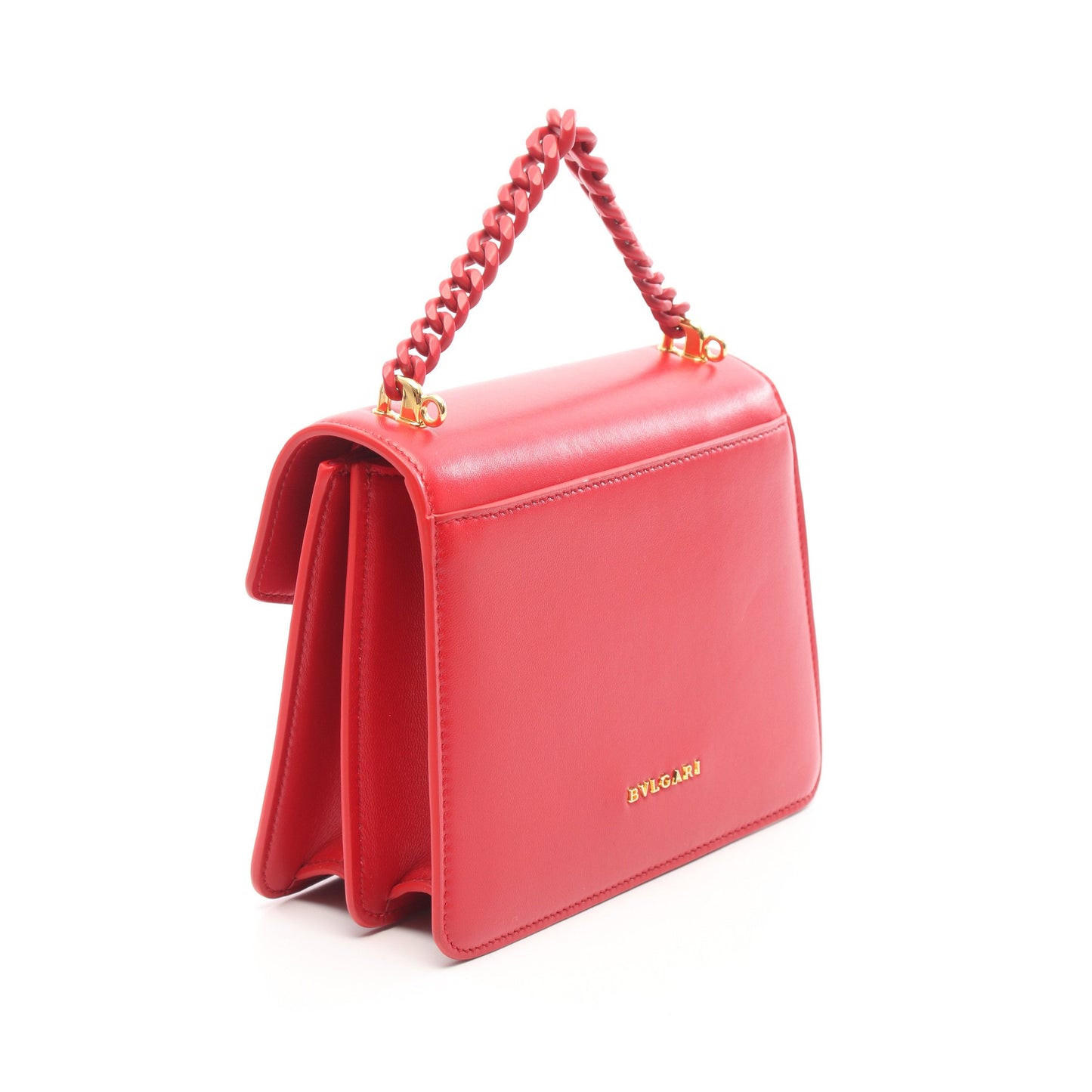 セルペンティ フォーエバー 2WAY チェーンハンドバッグ レザー レッド ブルガリ バッグ BVLGARI