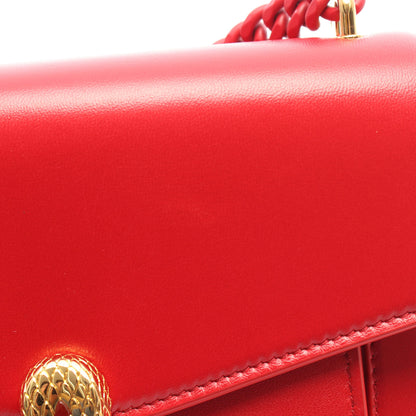 セルペンティ フォーエバー 2WAY チェーンハンドバッグ レザー レッド ブルガリ バッグ BVLGARI