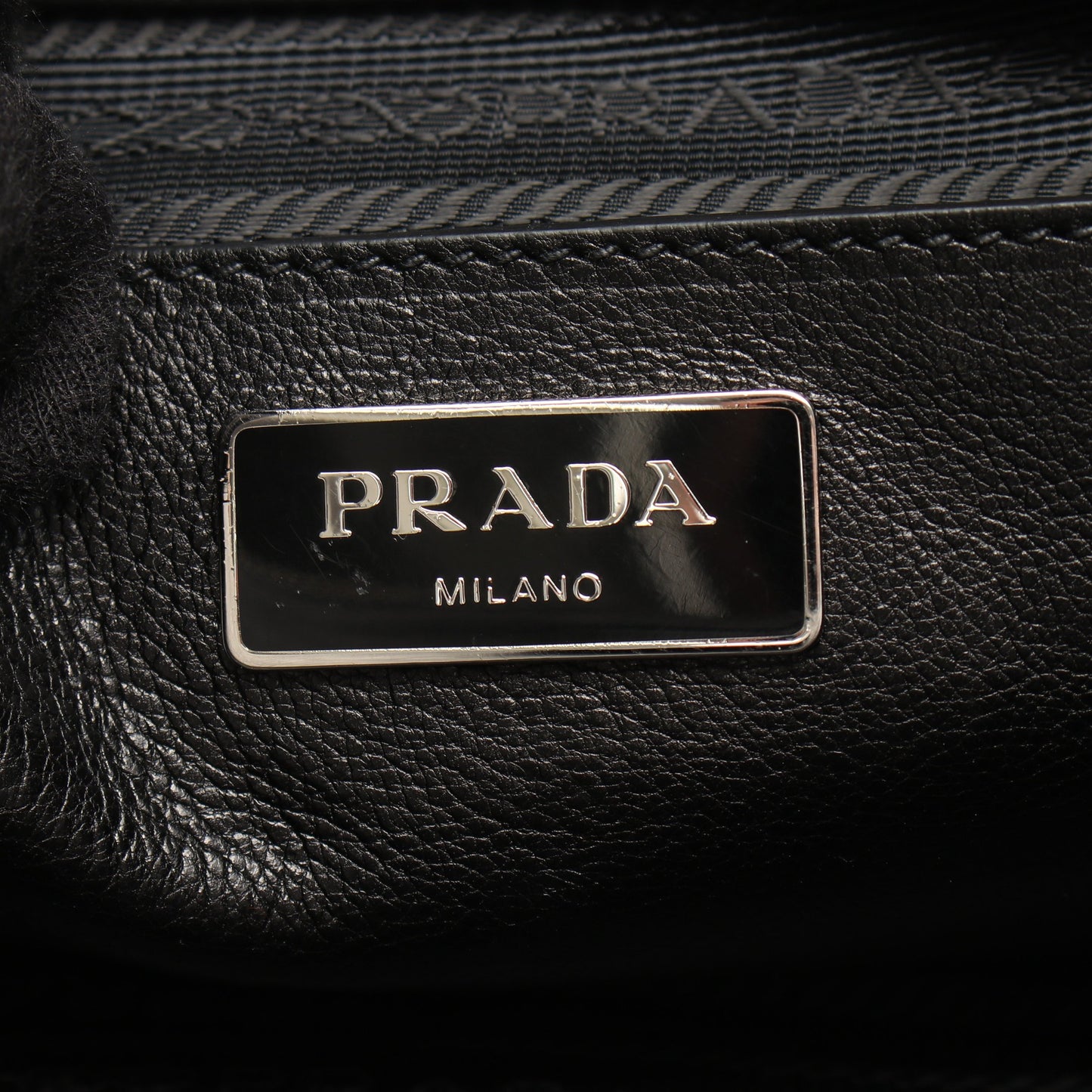 GLACE'CALF 2WAY ビジュー スタッズ ハンドバッグ レザー ブラック プラダ バッグ PRADA