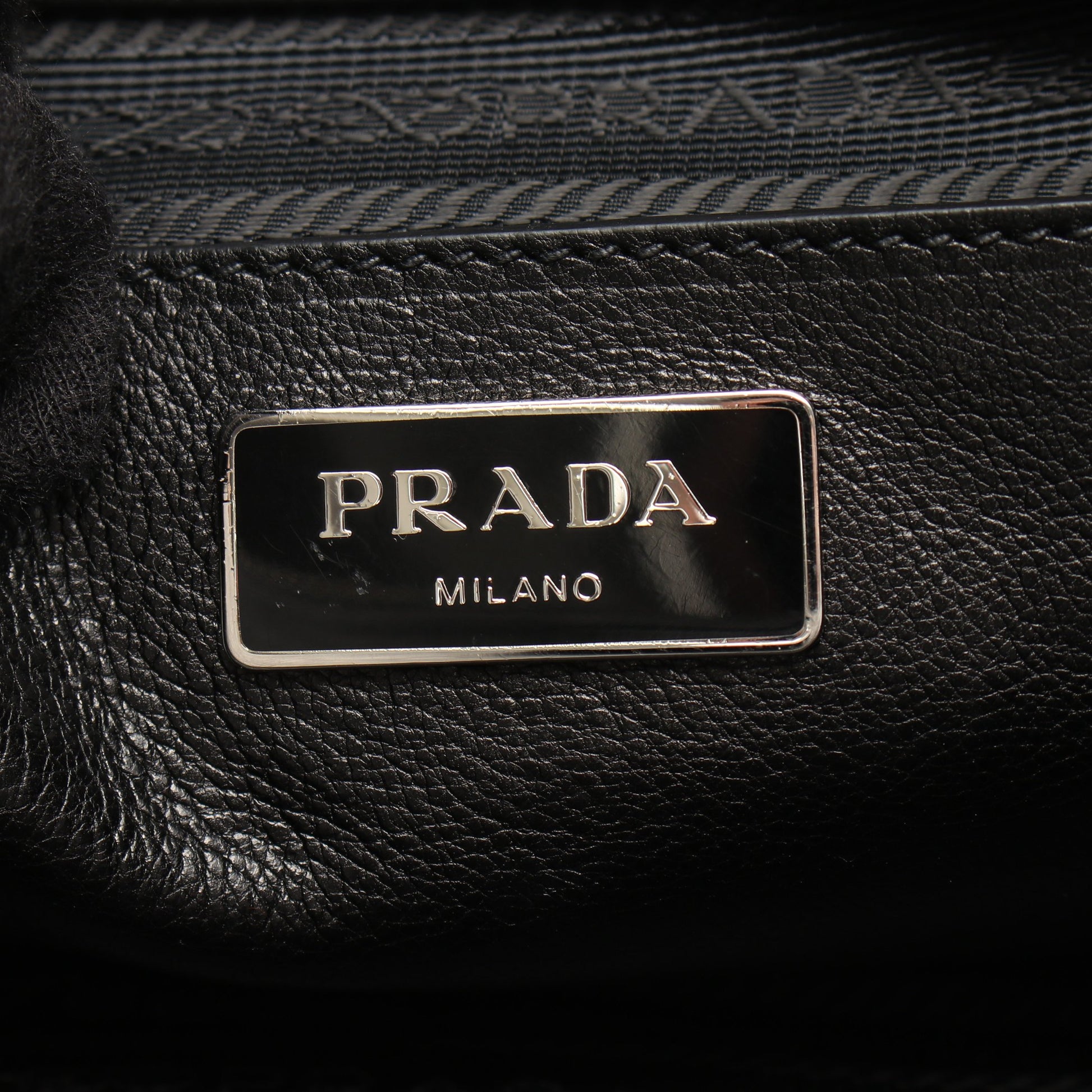 GLACE'CALF 2WAY ビジュー スタッズ ハンドバッグ レザー ブラック プラダ バッグ PRADA