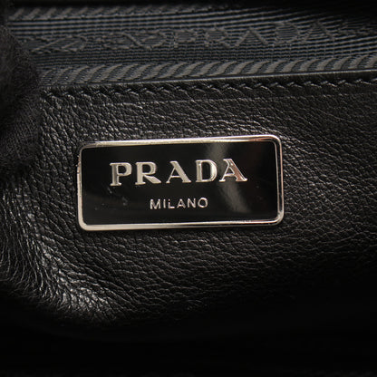GLACE'CALF 2WAY ビジュー スタッズ ハンドバッグ レザー ブラック プラダ バッグ PRADA