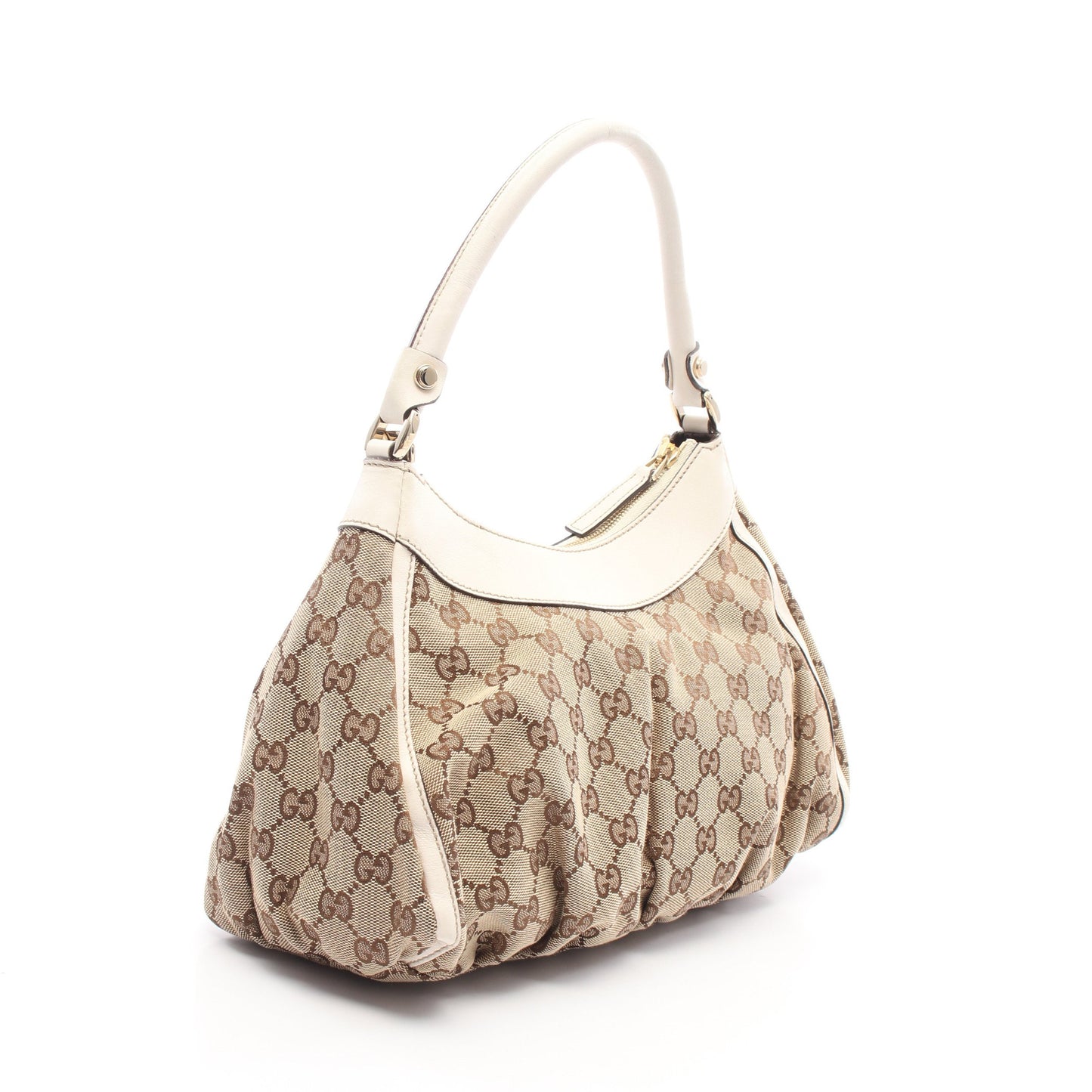 アビー GGキャンバス ワンショルダーバッグ キャンバス レザー ベージュ ホワイト グッチ バッグ GUCCI