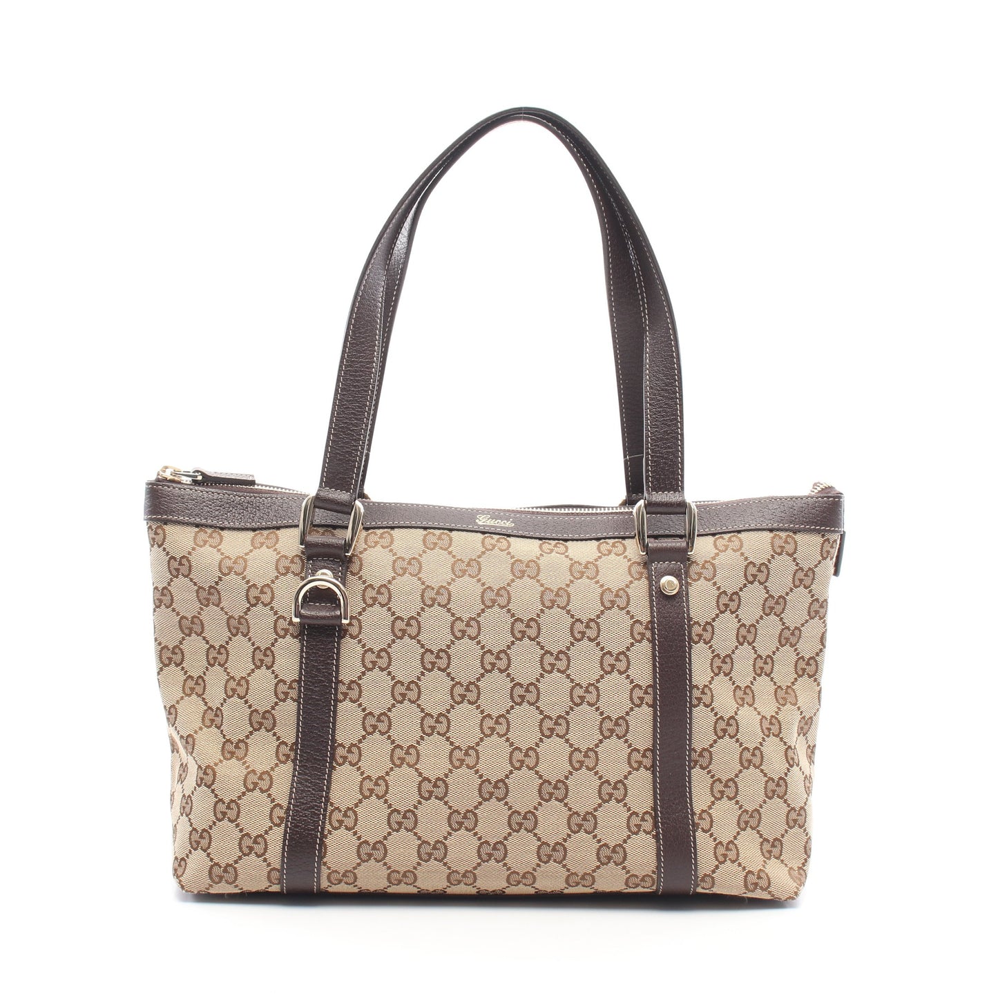 アビー GGキャンバス ショルダーバッグ トートバッグ キャンバス レザー ベージュ ダークブラウン グッチ バッグ GUCCI