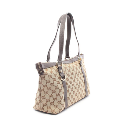 アビー GGキャンバス ショルダーバッグ トートバッグ キャンバス レザー ベージュ ダークブラウン グッチ バッグ GUCCI