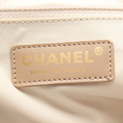 ニュートラベルラインMM ハンドバッグ トートバッグ ナイロンキャンバス レザー ベージュ ゴールド金具 シャネル バッグ CHANEL