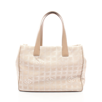ニュートラベルラインMM ハンドバッグ トートバッグ ナイロンキャンバス レザー ベージュ ゴールド金具 シャネル バッグ CHANEL