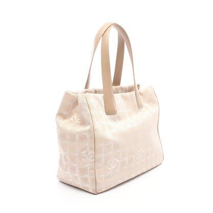 ニュートラベルラインMM ハンドバッグ トートバッグ ナイロンキャンバス レザー ベージュ ゴールド金具 シャネル バッグ CHANEL