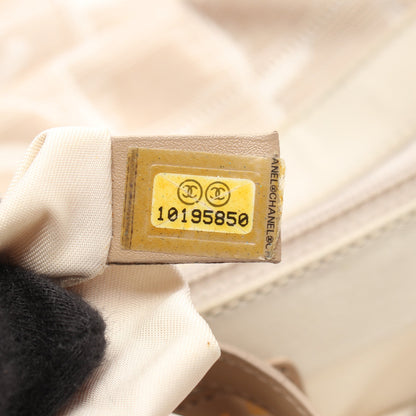 ニュートラベルラインMM ハンドバッグ トートバッグ ナイロンキャンバス レザー ベージュ ゴールド金具 シャネル バッグ CHANEL