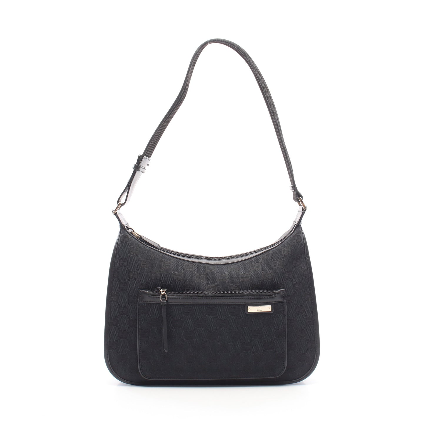GGキャンバス ワンショルダーバッグ キャンバス レザー ブラック グッチ バッグ GUCCI