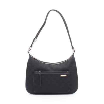 GGキャンバス ワンショルダーバッグ キャンバス レザー ブラック グッチ バッグ GUCCI