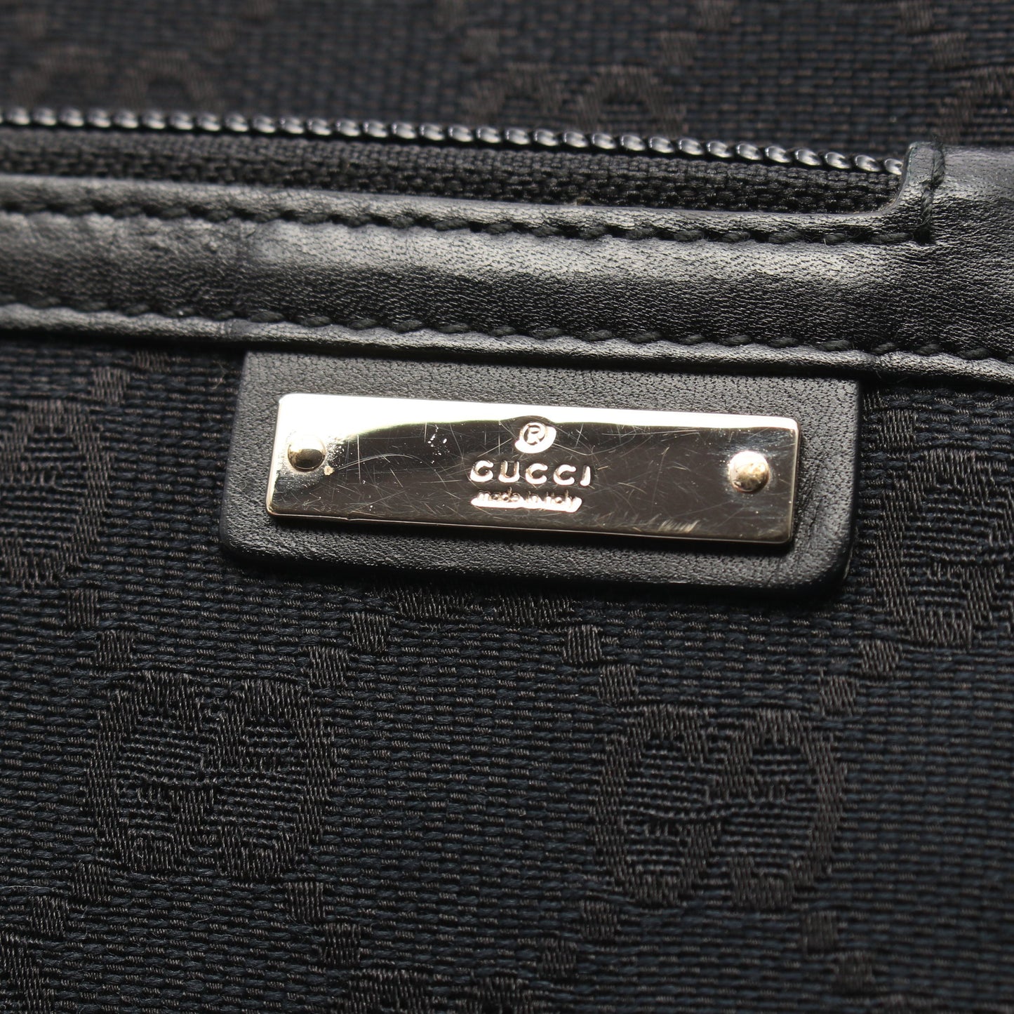 GGキャンバス ワンショルダーバッグ キャンバス レザー ブラック グッチ バッグ GUCCI