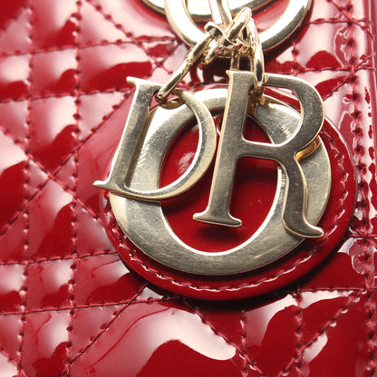 レディディオール ミニ カナージュ 2WAY ハンドバッグ エナメルレザー レッド クリスチャンディオール バッグ Christian Dior