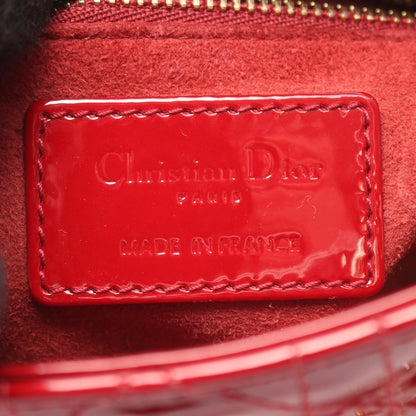 レディディオール ミニ カナージュ 2WAY ハンドバッグ エナメルレザー レッド クリスチャンディオール バッグ Christian Dior