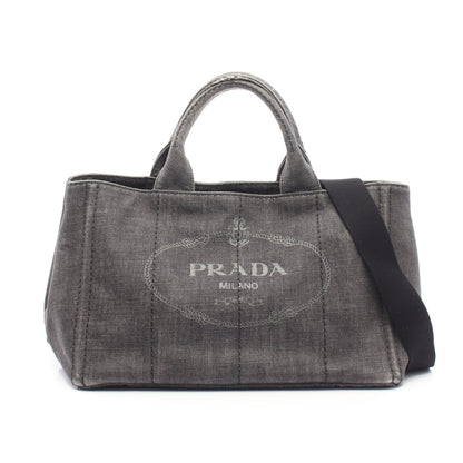CANAPA DENIM カナパ 2WAY ハンドバッグ トートバッグ デニム ダークグレー プラダ バッグ PRADA