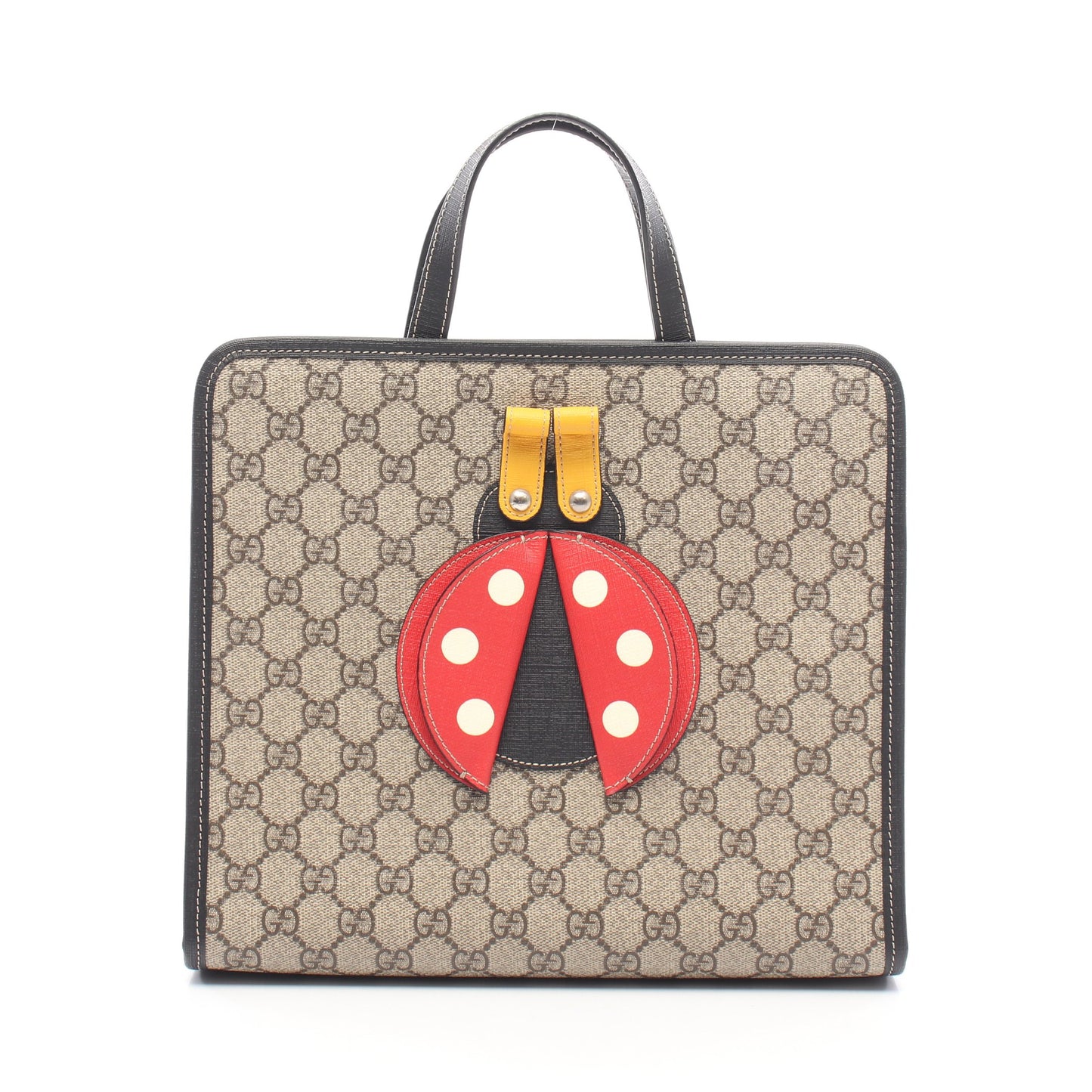 チルドレンズ GGスプリーム テントウムシ ハンドバッグ トートバッグ PVC レザー グレーベージュ マルチカラー グッチ バッグ GUCCI