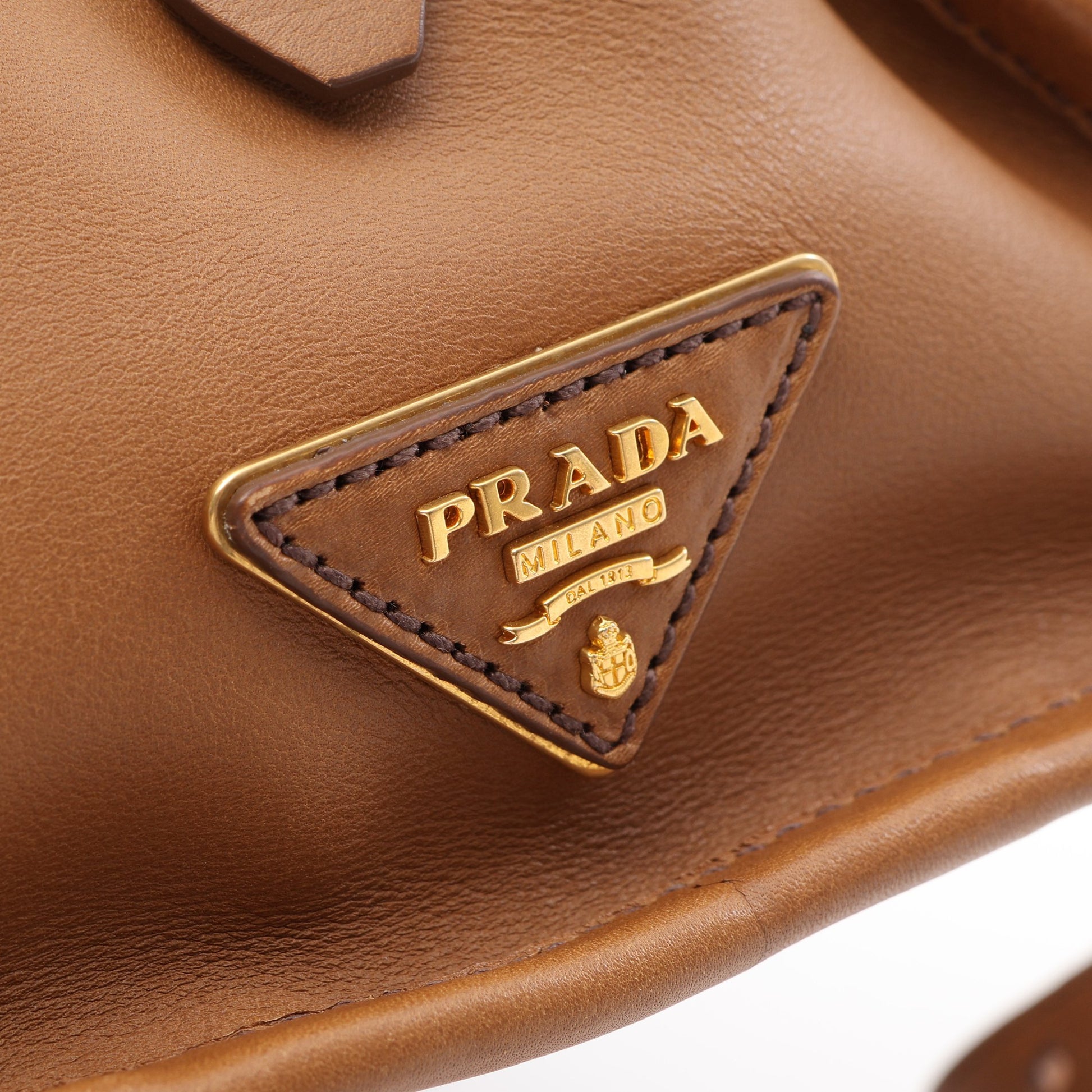 CITY CALF 2WAY ハンドバッグ レザー ライトブラウン プラダ バッグ PRADA
