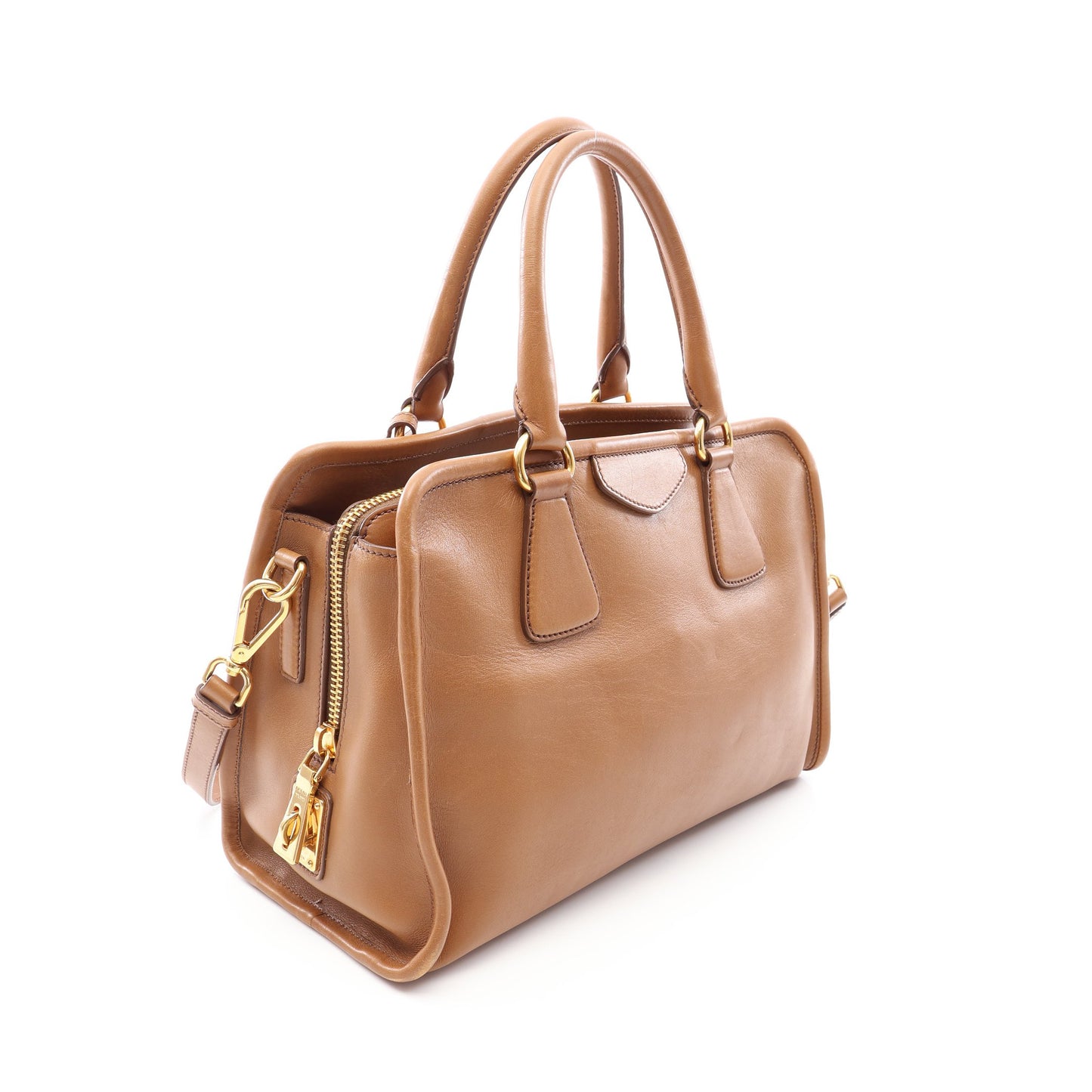CITY CALF 2WAY ハンドバッグ レザー ライトブラウン プラダ バッグ PRADA