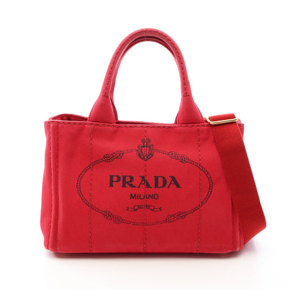 CANAPA カナパ 2WAY ハンドバッグ トートバッグ キャンバス レッド プラダ バッグ PRADA