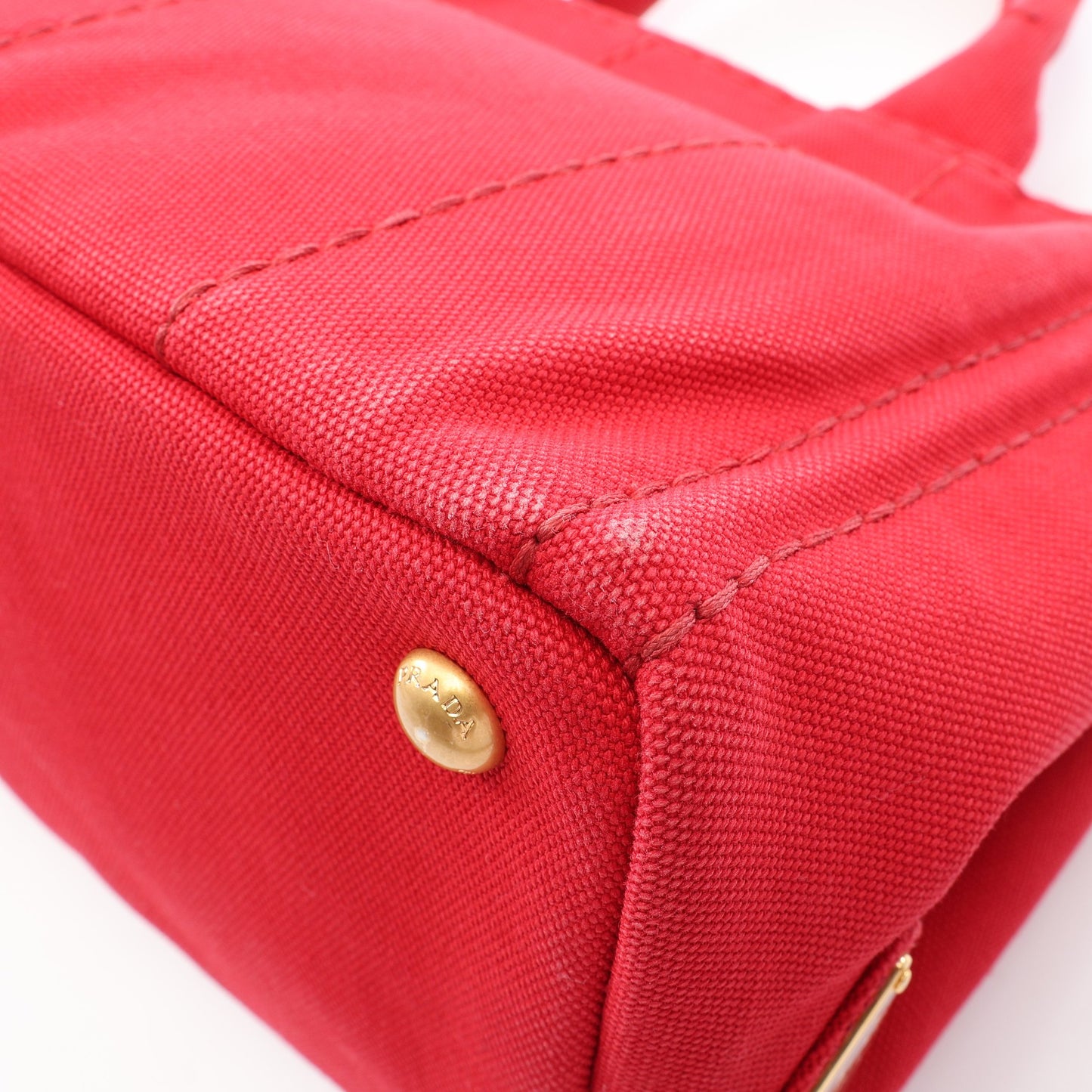 CANAPA カナパ 2WAY ハンドバッグ トートバッグ キャンバス レッド プラダ バッグ PRADA
