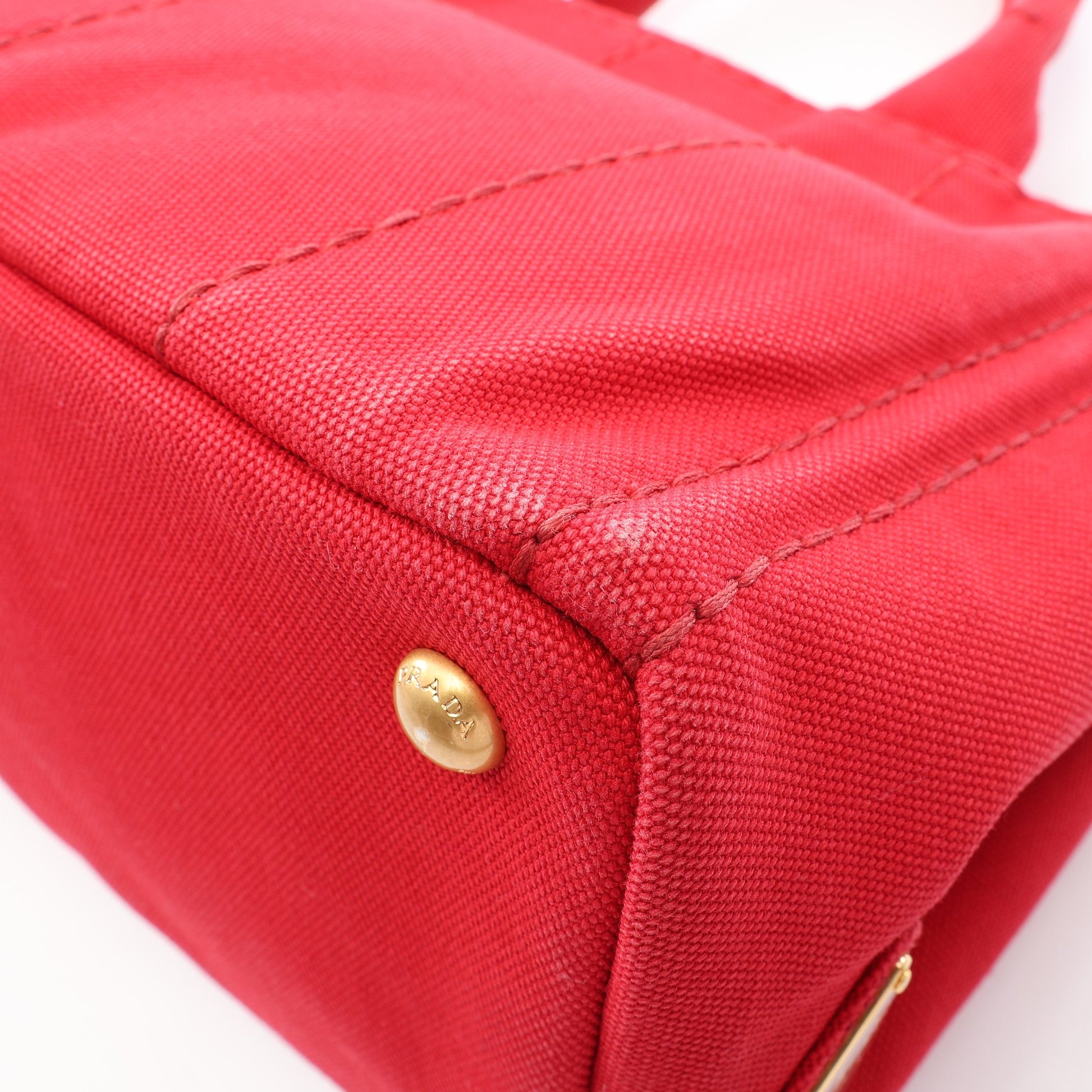 CANAPA カナパ 2WAY ハンドバッグ トートバッグ キャンバス レッド プラダ バッグ PRADA