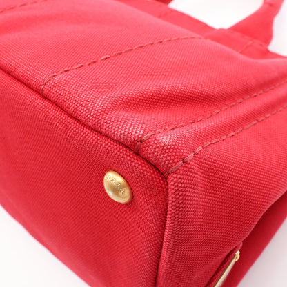 CANAPA カナパ 2WAY ハンドバッグ トートバッグ キャンバス レッド プラダ バッグ PRADA