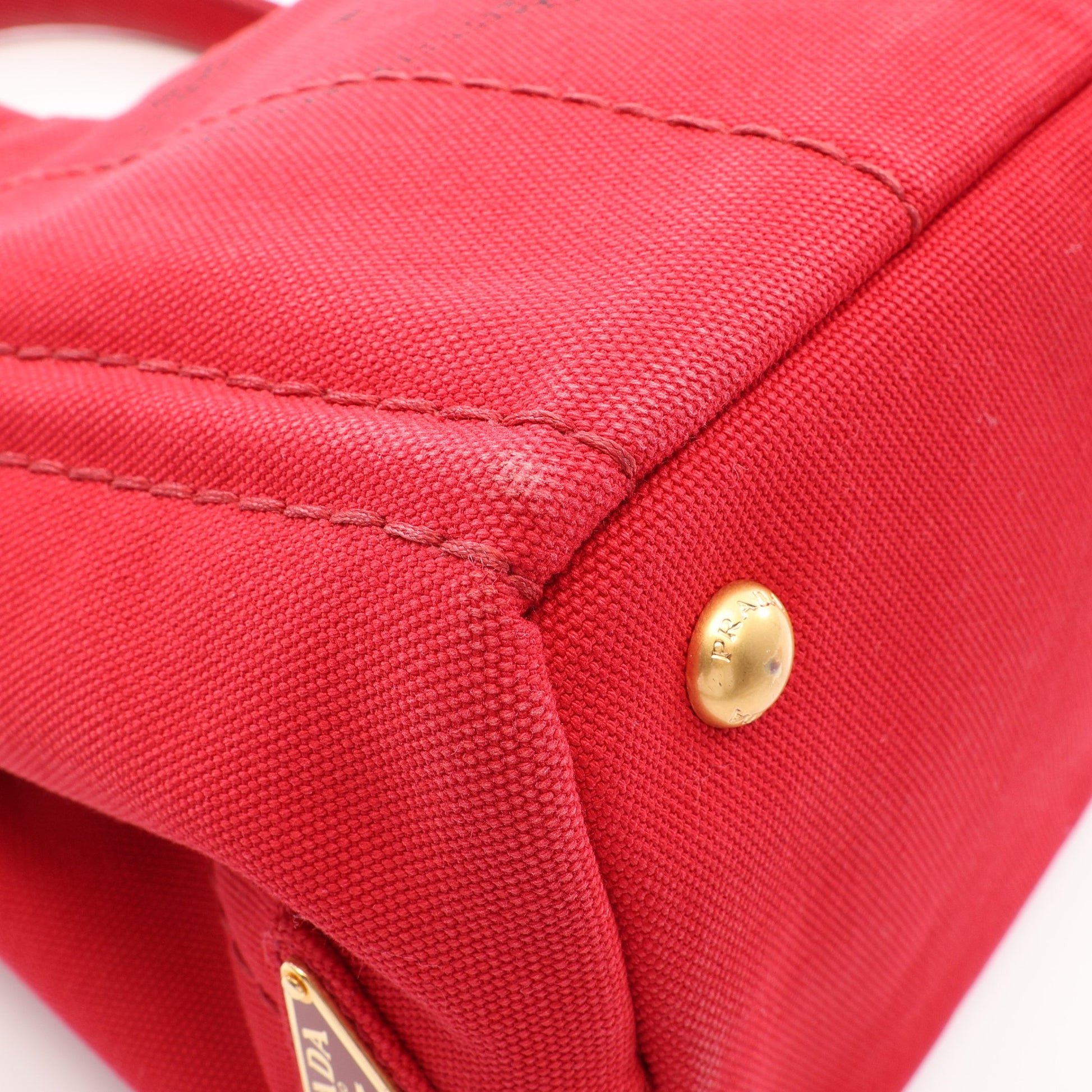 CANAPA カナパ 2WAY ハンドバッグ トートバッグ キャンバス レッド プラダ バッグ PRADA