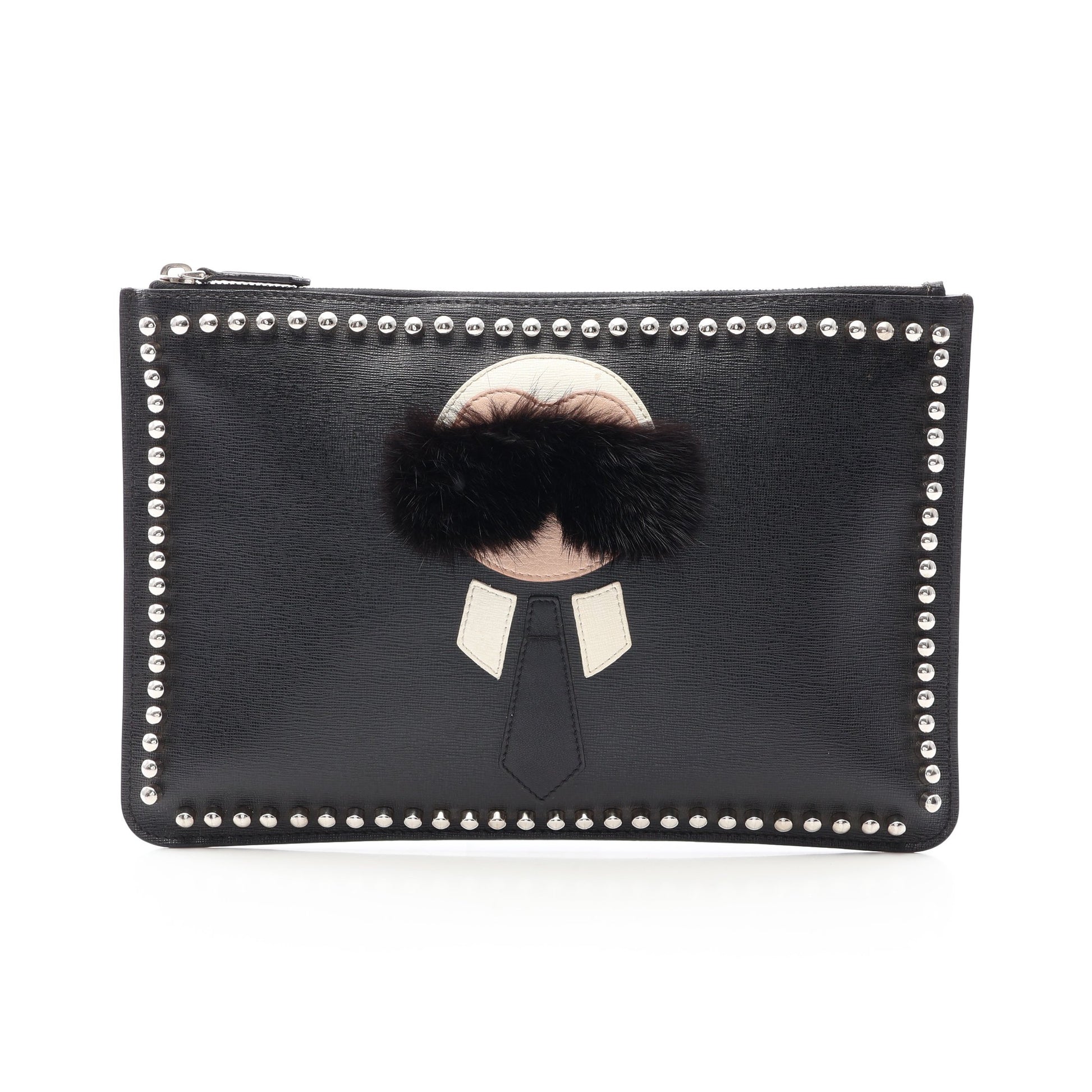 KARLITO クラッチバッグ レザー ブラック フェンディ バッグ FENDI