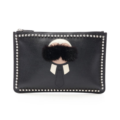 KARLITO クラッチバッグ レザー ブラック フェンディ バッグ FENDI