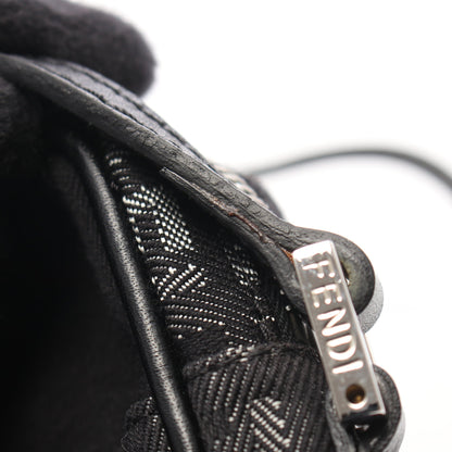 ズッキーノ ショルダーバッグ キャンバス レザー ブラック グレー フェンディ バッグ FENDI