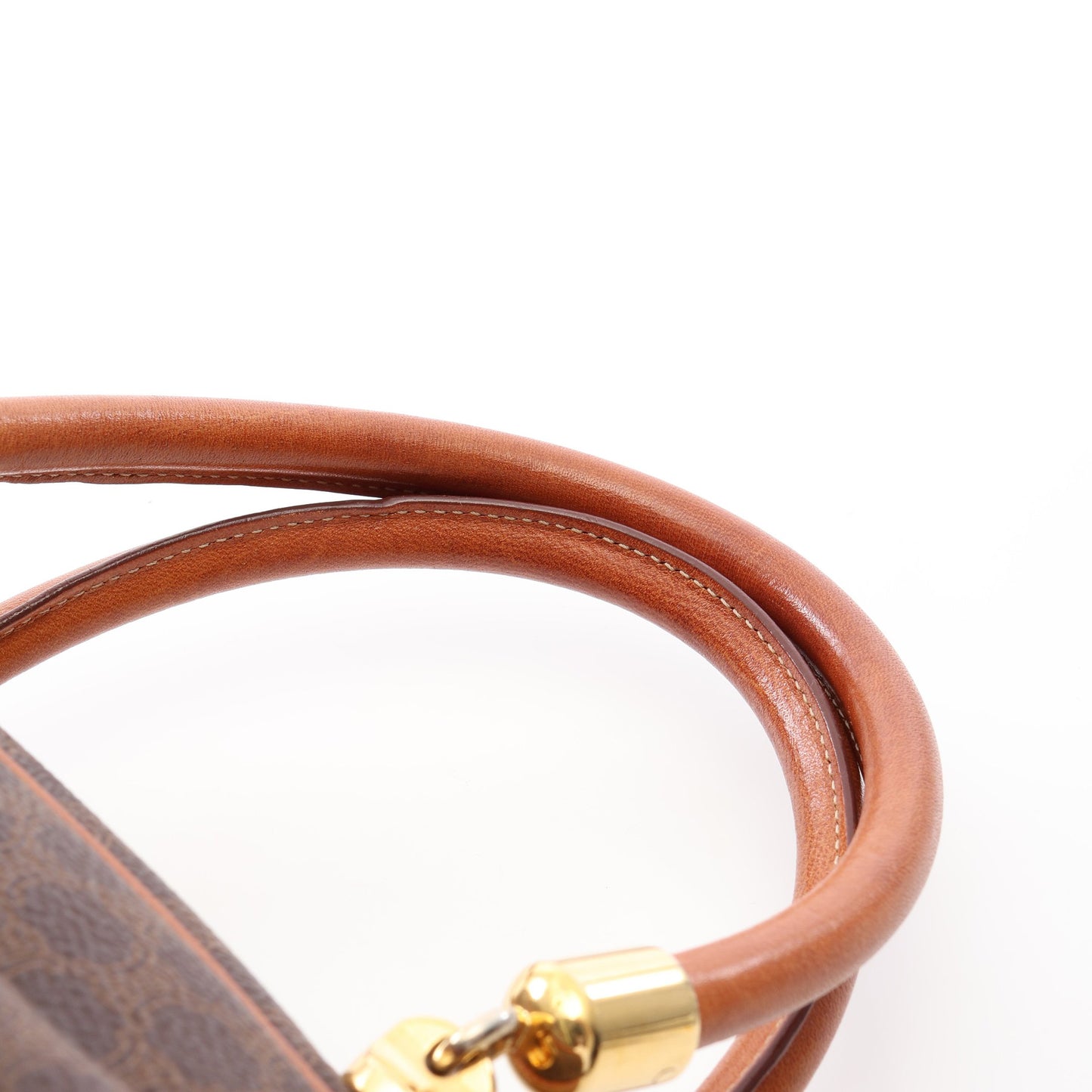 マカダム ハンドバッグ PVC レザー ダークブラウン ブラウン セリーヌ バッグ CELINE