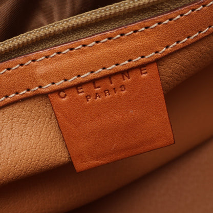マカダム ハンドバッグ PVC レザー ダークブラウン ブラウン セリーヌ バッグ CELINE