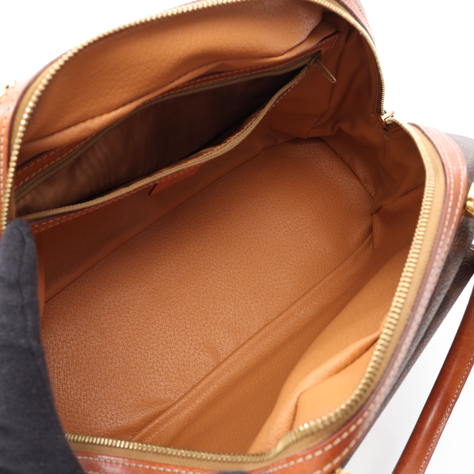 マカダム ハンドバッグ PVC レザー ダークブラウン ブラウン セリーヌ バッグ CELINE