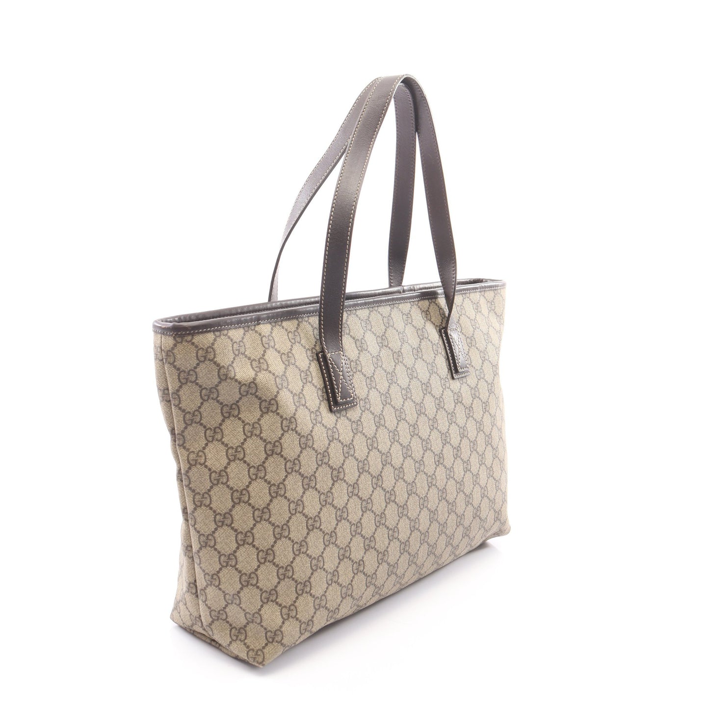 GGスプリーム ショルダーバッグ トートバッグ PVC レザー ベージュ ダークブラウン グッチ バッグ GUCCI
